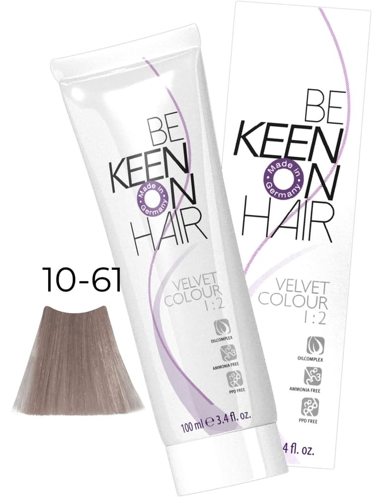 KEEN VELVET COLOUR 10.61 Ультра-св.фиол.-пеп.блондин/ Ultrahell. Viol-Asc, 100 мл, без аммиака