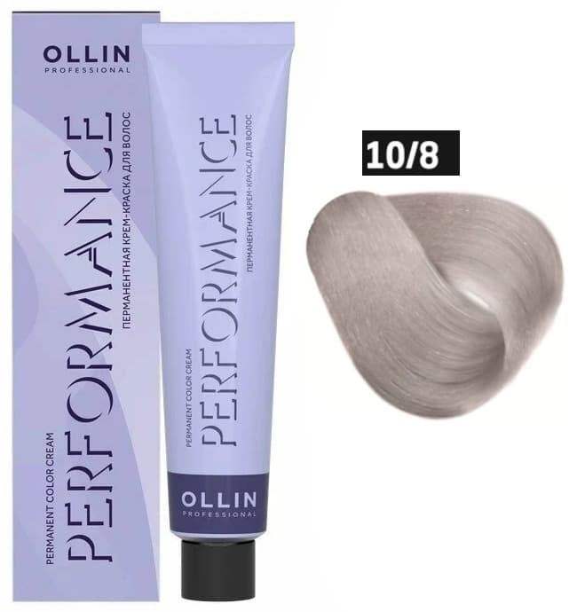 OLLIN PERFORMANCE 10/8 светлый блондин жемчужный 60мл Перманентная крем-краска для волос