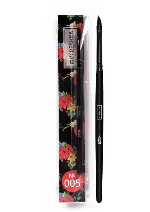 MATRESHKA Кисть для окрашивания бровей диагональной формы №005  