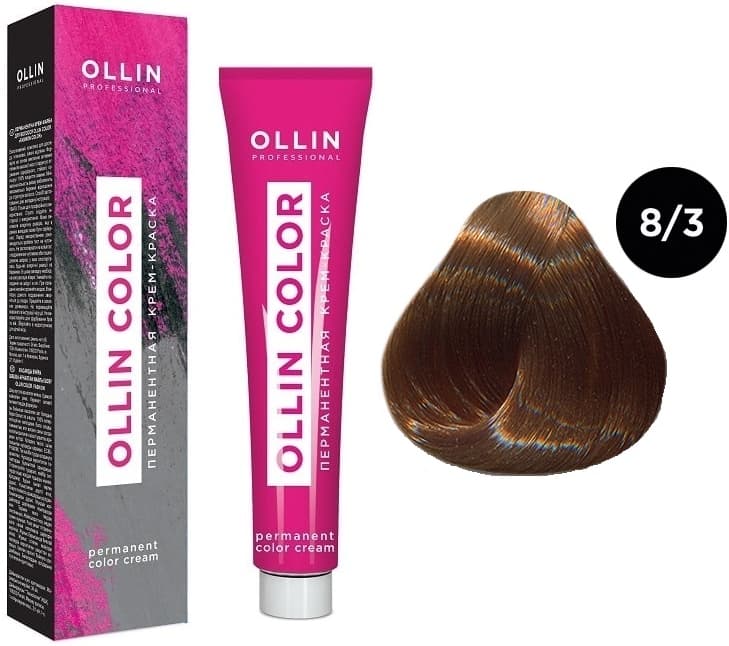 OLLIN COLOR  8/3 светло-русый золотистый 60мл Перманентная крем-краска для волос