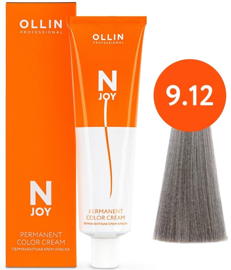 OLLIN "N-JOY"  9/12 – блондин пепельно-фиолетовый, перманентная крем-краска для волос 100мл 