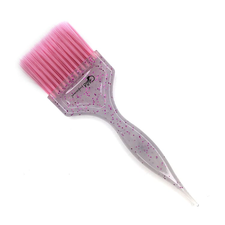 Gera Professional Кисть "Идеал" мини, розовая щетина, цвет полупрозрач. с фиол. блестками