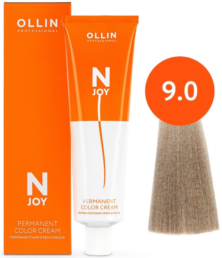 OLLIN "N-JOY"  9/0 – блондин, перманентная крем-краска для волос 100мл