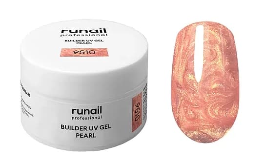 RuNail Моделирующий УФ-гель c жемчужным эффектом BUILDER UV GEL PEARL, 15г №9510