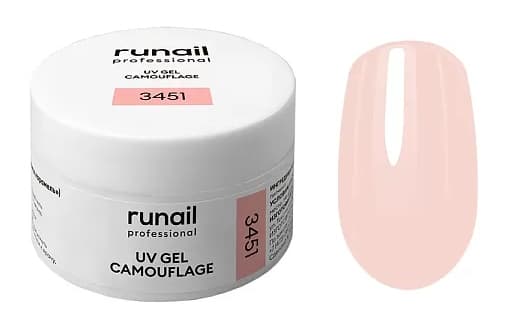 RuNail Камуфлирующий УФ-гель (цвет: Розовая карамель), 15 г