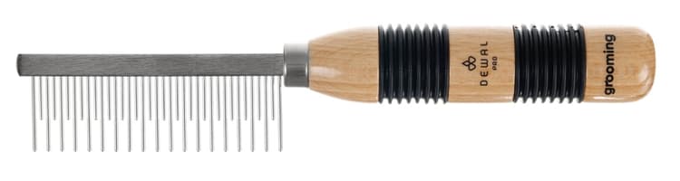 DEWAL Pro Grooming Расческа для животных с ручкой с металлическими штифтами разной длины