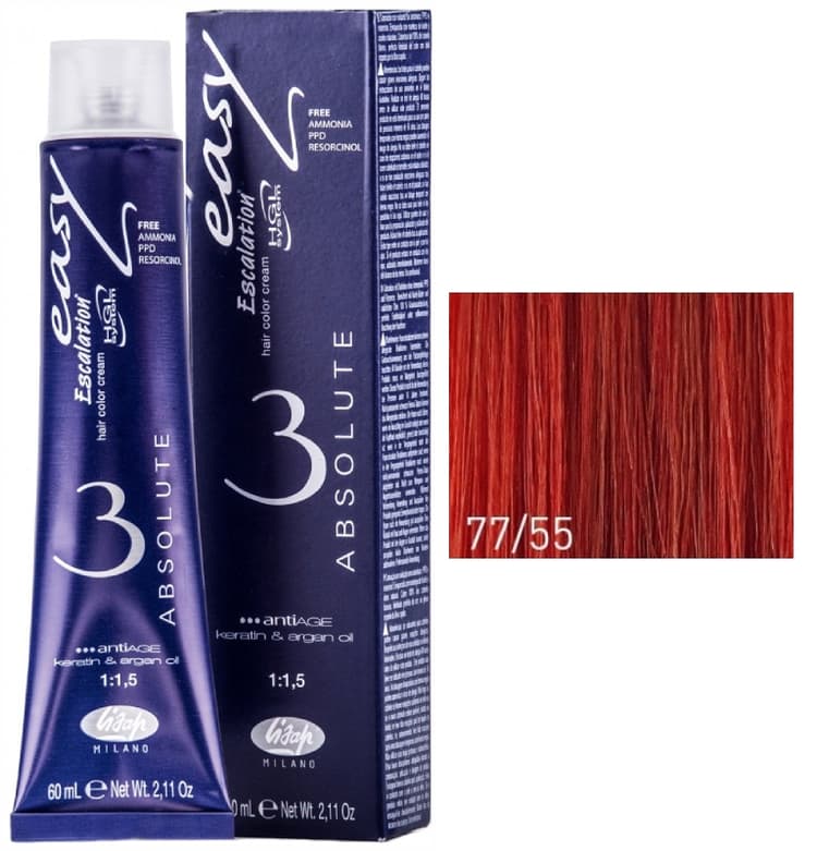 Lisap Absolute 77/55 интенсивный блондин насыщенный красный  60 мл