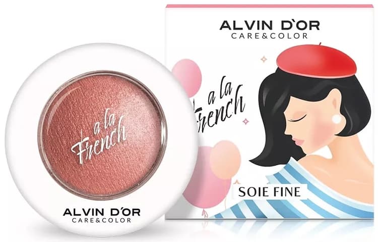 Alvin D'or A LA FRENCH Запеченные румяна для лица Soie Fine (тон 05 Apache rose), 3,2 гр.