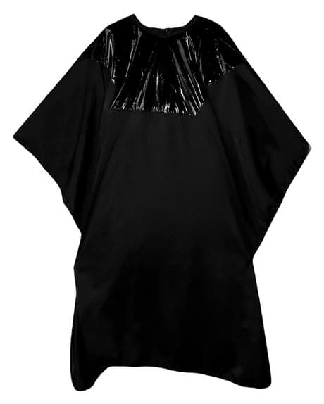 Накидка для стрижки с водозащитной лентой на крючках, цвет черный, 128*148 см.