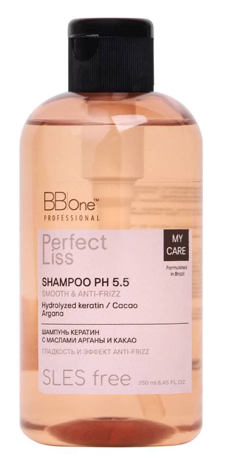 BB One Perfect Liss Smooth&Anti-frizz Шампунь кератин с маслам арганы и какао 250 мл 