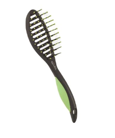 Erika Щетка продувная, нейлоновые штифты. Антистатик. 8 рядов Цвет: черный с зеленым 