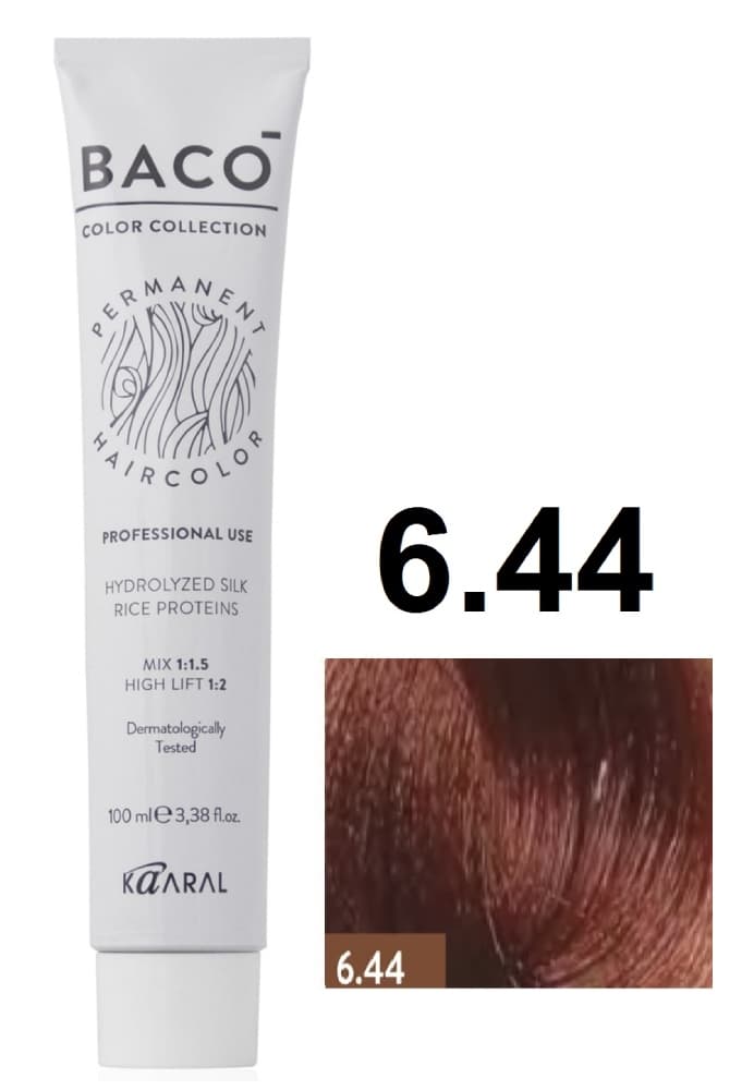 KAARAL Baco color  6.44 тёмный интенсивный медный блондин 100 мл