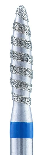 Фреза Алмазная Пламя тупое средней зернистости Кристалл Nails (Торнадо) (синяя насечка) d.2.3