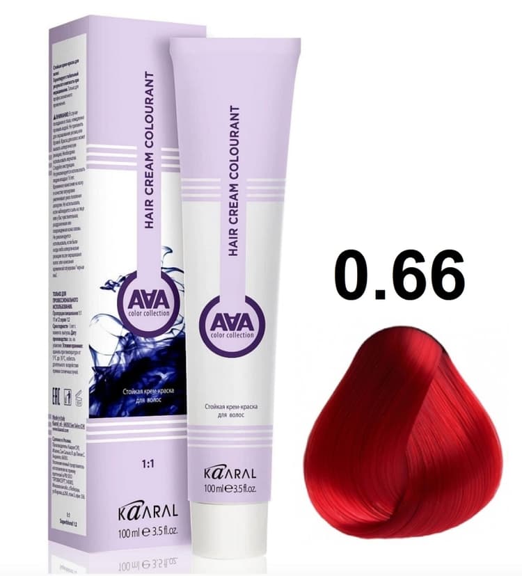 KAARAL AAA Hair crem colorant .66 красный корректор 100мл
