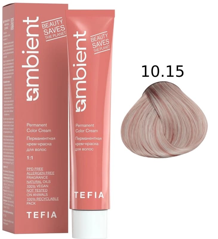 TEFIA AMBIENT 10.15 Экстра светлый блондин пепельно-красный 60 мл