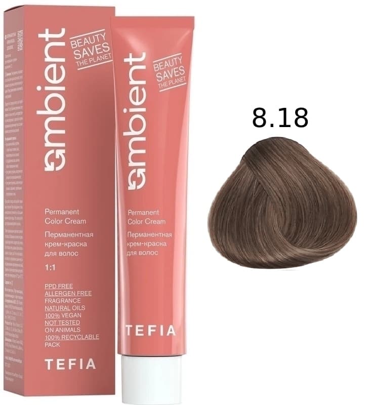 TEFIA AMBIENT 8.18 Светлый блондин пепельно-коричневый 60 мл