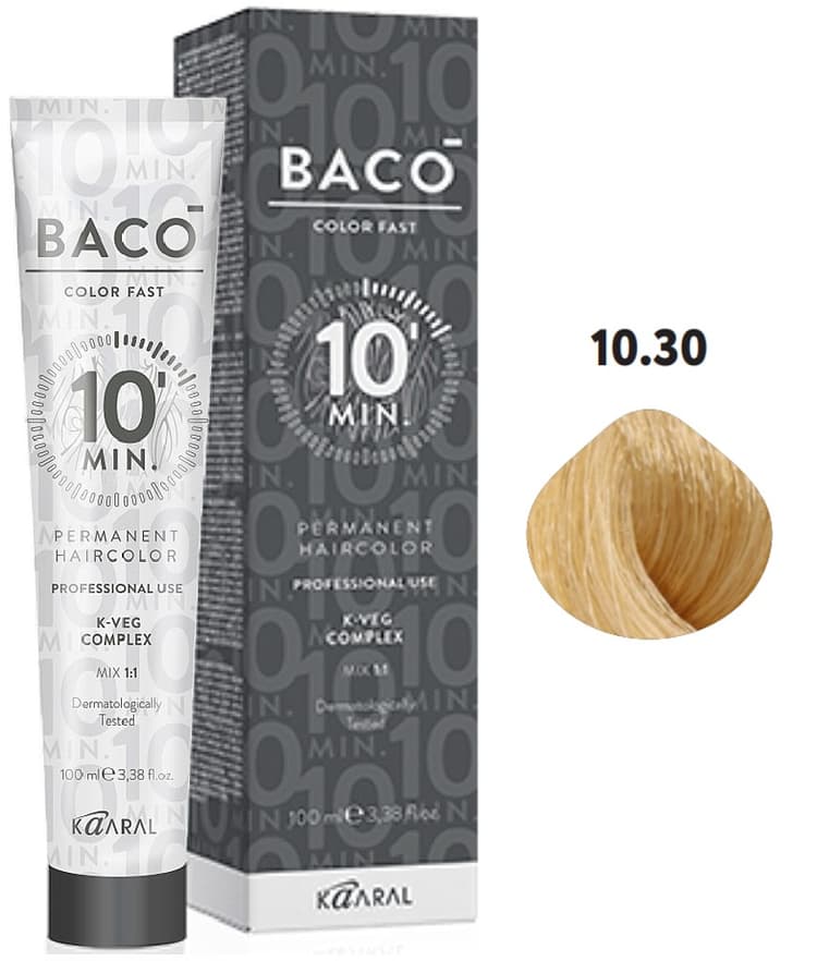 KAARAL Baco Color Fast 10.30 очень-очень светлый блондин золотистый натуральный 100 мл