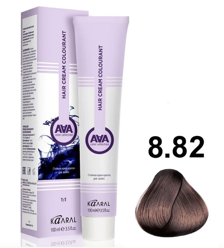 KAARAL AAA Hair crem colorant 8.82 светлый блондин бежево-фиолетовый 100мл
