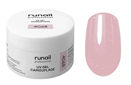 RuNail Камуфлирующий УФ-гель (цвет: сияющий лавандовый рассвет), 15 г