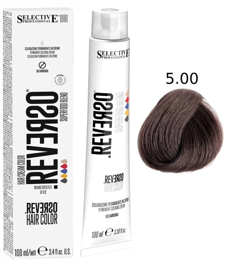 SELECTIVE Reverso Hair Color 5.00 Светло-каштановый интенсивный 