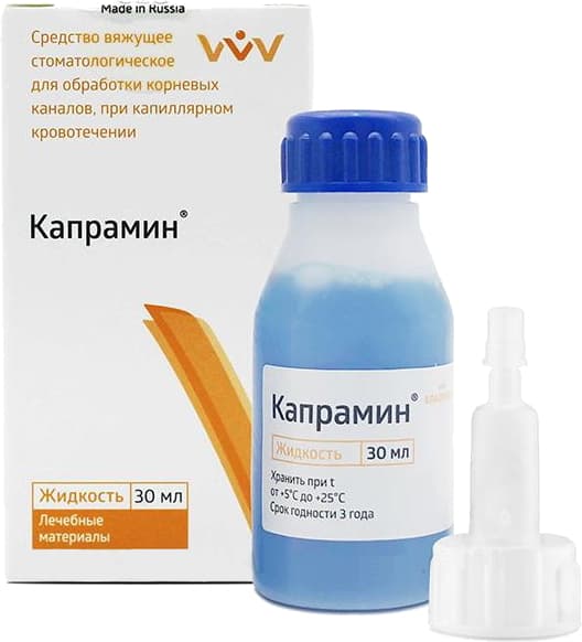 КАПРАМИН гемостатическая жидкость (кровоостан, обеззараж) 30 мл ВладМиВа