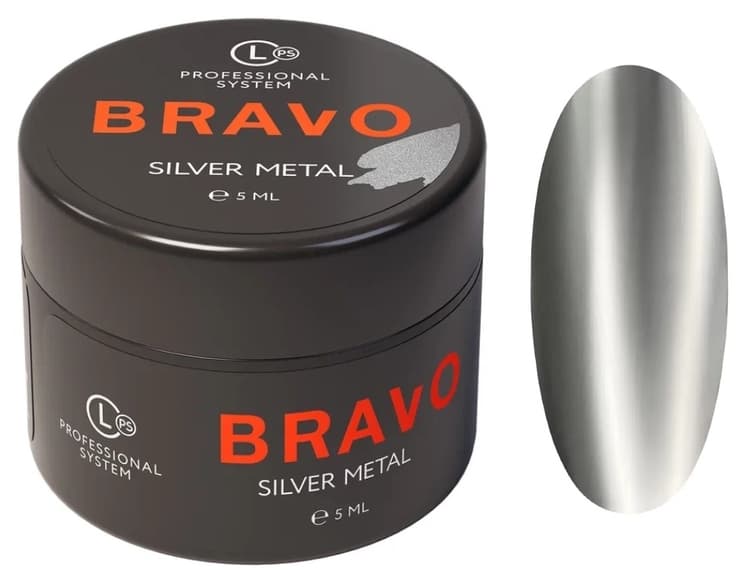 Bravo Гель-краска Silver Metal 5мл.
