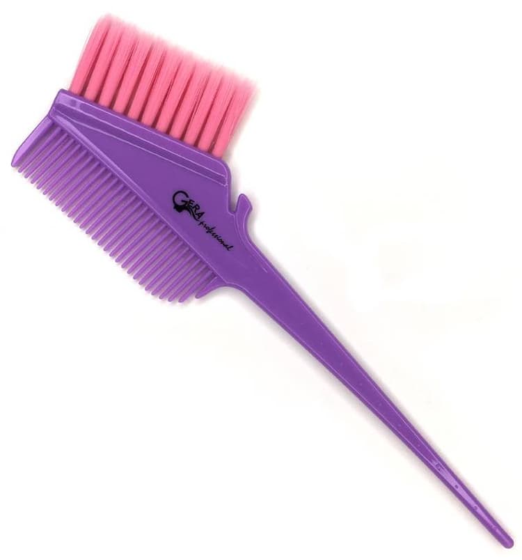 Gera Professional Кисть-гребень, розовая щетина, цвет фиолетовый