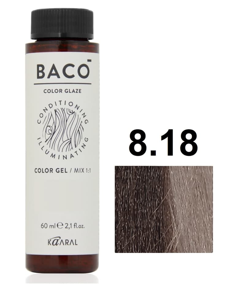 KAARAL Baco Color Glaze 8.18 темный блондин пепельно-коричневый 60 мл
