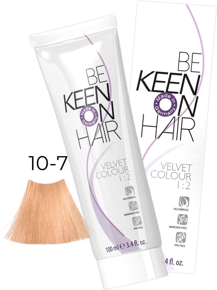 KEEN VELVET COLOUR 10.7 Ультра-светлый коричневый блонд/ Ultrahellb Braun, 100 мл, без аммиака