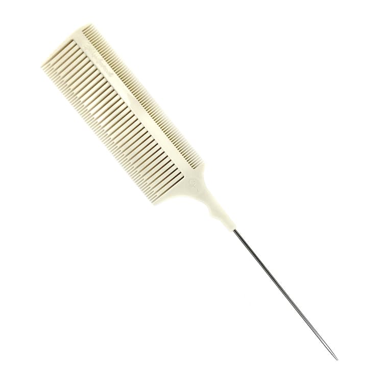 Gera Professional Расческа "Революция" для мелирования мелких прядей, с мет. хвостиком, цвет белый