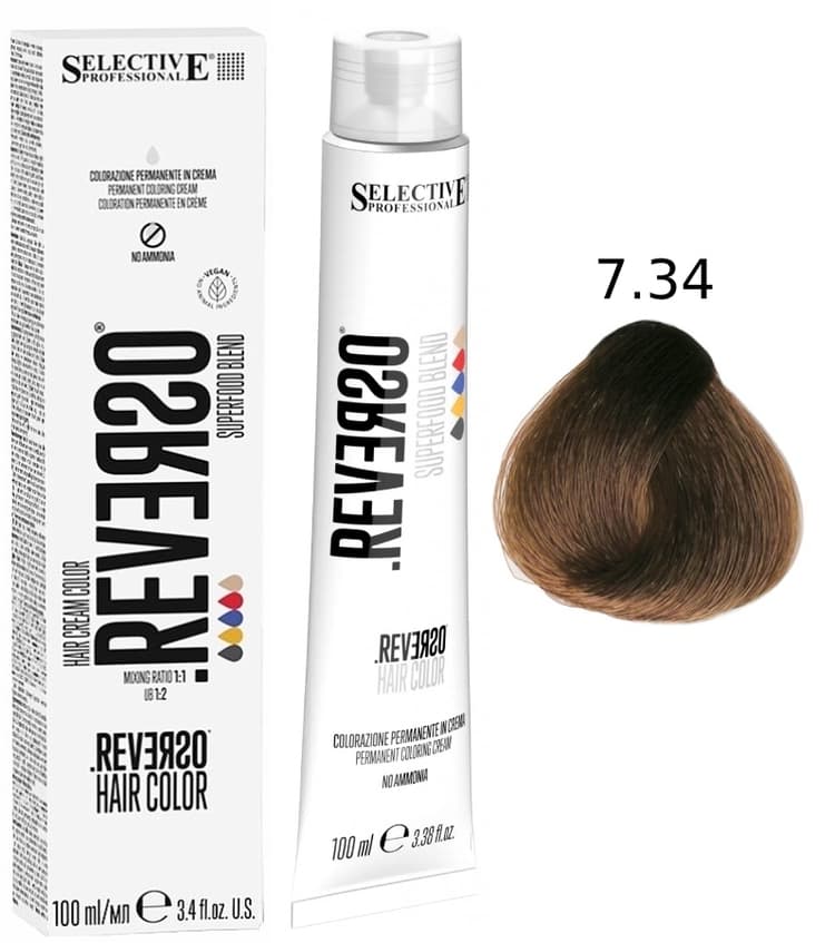 SELECTIVE Reverso Hair Color 7.34 Блондин золотисто-медный