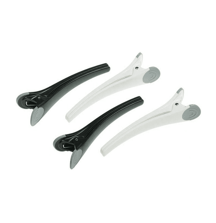 Зажим пластик с резиновой вставкой, бел/чер, 110 мм, 1 шт.