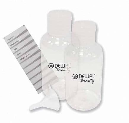 Dewal Дорожный набор баночек (Бутылка 80 мл с крышкой - 2 шт. + воронка)