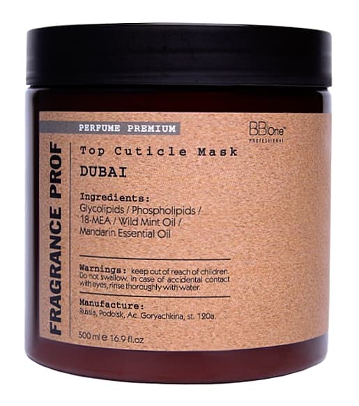 BB One FRAGRANCE PROF Парфюмированная липидная маска для волос DUBAI Top Cuticle 500 мл.