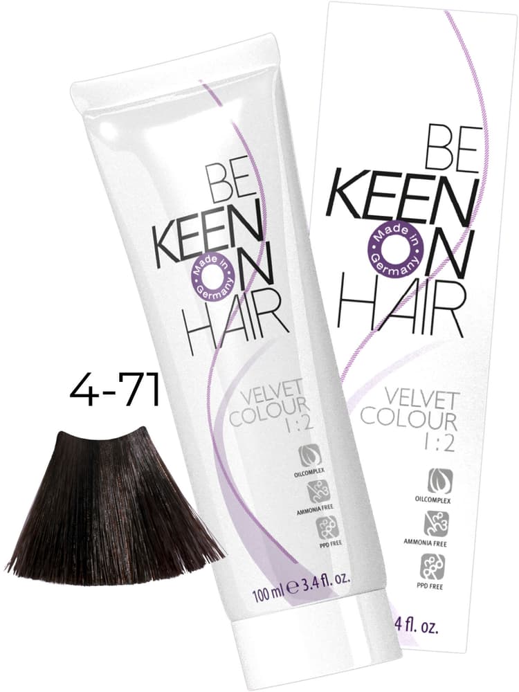 KEEN VELVET COLOUR 4.71 Кардамон/ Mittelbraun Braun-Asch (Kadermon), 100 мл, без аммиака