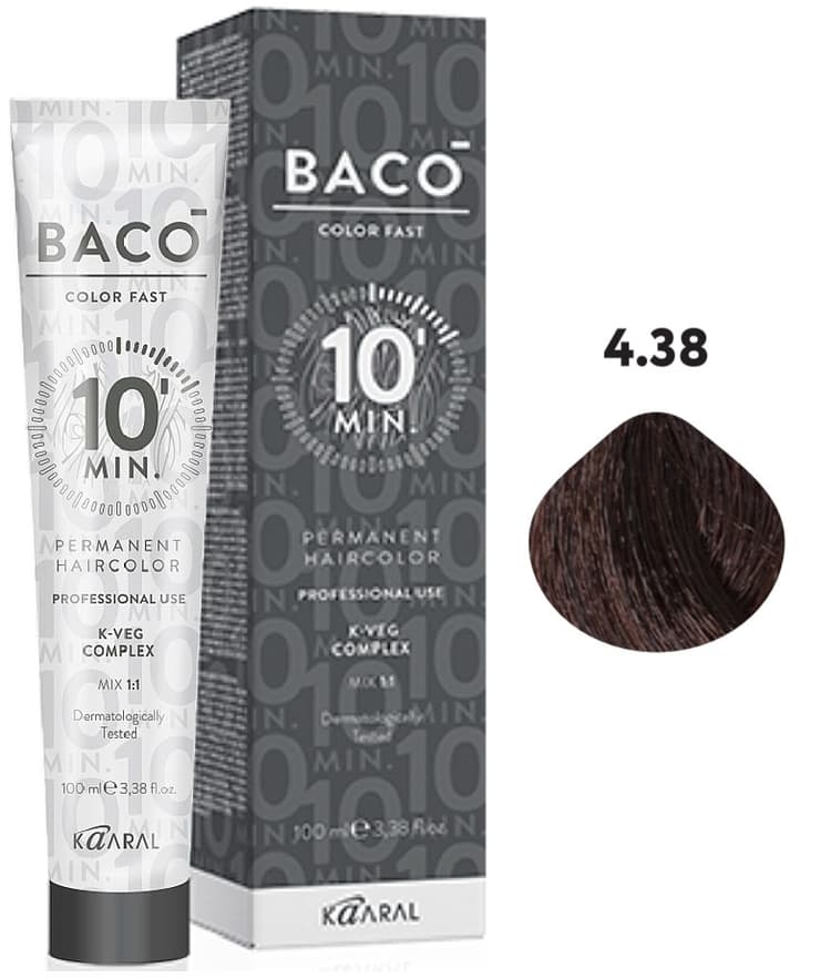 KAARAL Baco Color Fast 4.38 каштан золотисто-коричневый 100 мл