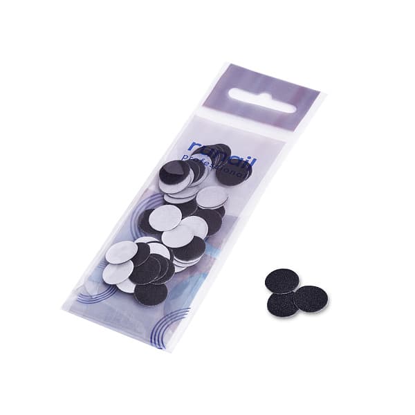 RuNail Сменные файлы для педикюрного диска S (15мм) 100 грит (50 шт), цв.черный