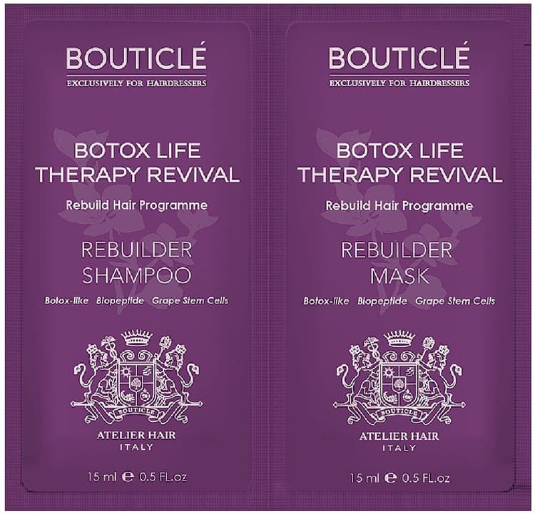 Bouticle Пробник ботокс восстанавливающий шампуньRebuilder Shampoo/ботокс маска 15+15мл