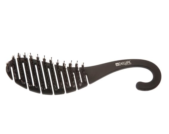 Dewal Щетка туннельная Flexi yin-yang, антистатик, нат. щетина + нейлон.штифты, 7 рядов, чёрная 