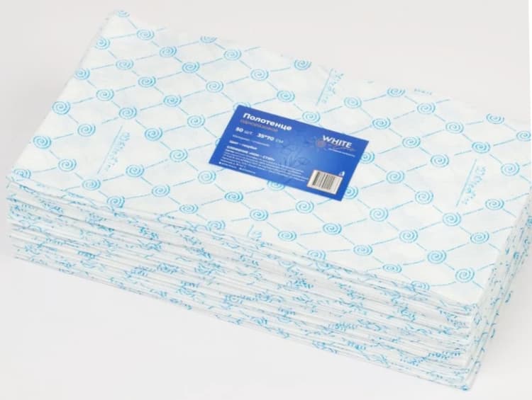 Полотенца спанлейс 50г/м2 Голубой 35*70, 50 шт/уп.