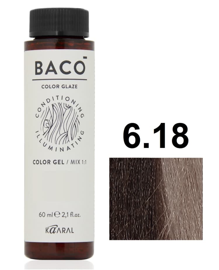 KAARAL Baco Color Glaze 6.18 темный блондин пепельно-коричневый 60 мл