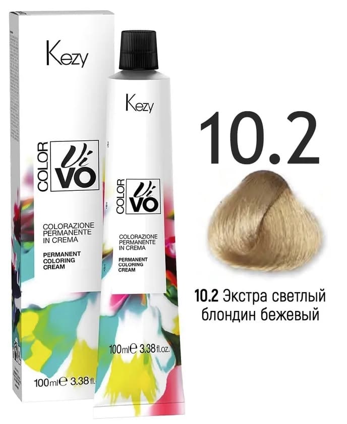 KEZY Color Vivo Крем-краска 10.2 Экстра светлый блондин бежевый, 100 мл.