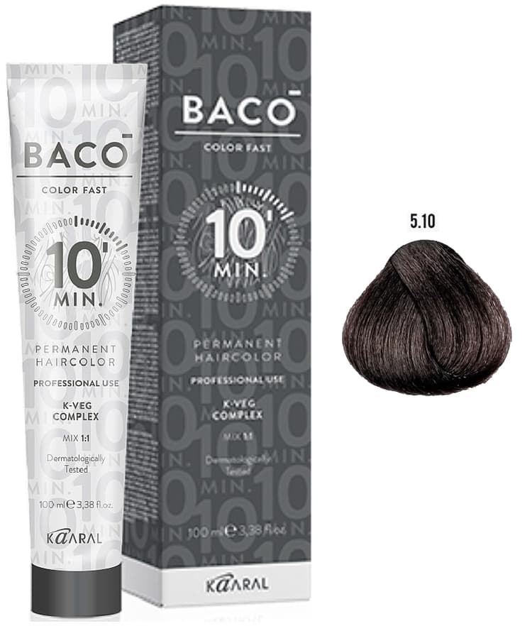 KAARAL Baco Color Fast 5.10 светлый каштан пепельный натуральный 100 мл