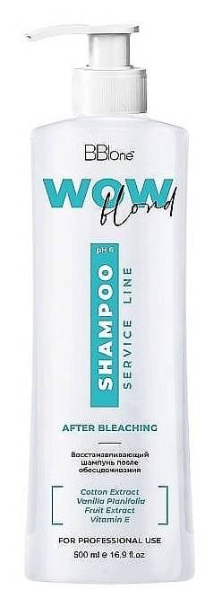 BB One WOW BLOND After Bleaching Восстанавливающий шампунь после обесцвечивания 1000 мл + дозатор