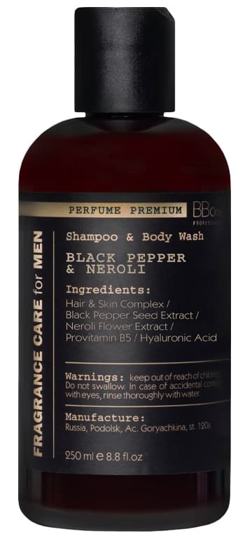 BB One FRAGRANCE CARE for MEN Парфюмированный Шампунь-гель для душа Black Pepper&Neroli 250 мл