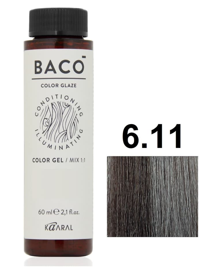 KAARAL Baco Color Glaze 6.11 темный блондин интенсивно-пепельный 60 мл