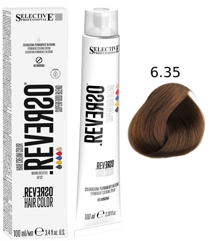 SELECTIVE Reverso Hair Color 6.35 Темный блондин "Какао"