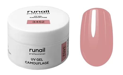 RuNail Камуфлирующий УФ-гель (цвет: Ягодное мороженое), 15 г