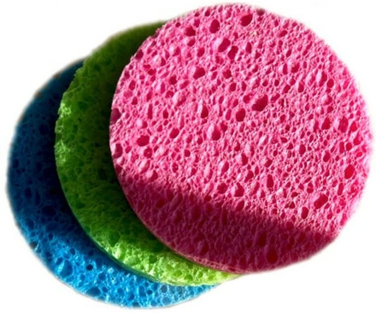 Спонж косметический, натуральный, цветной, 3 шт/уп.