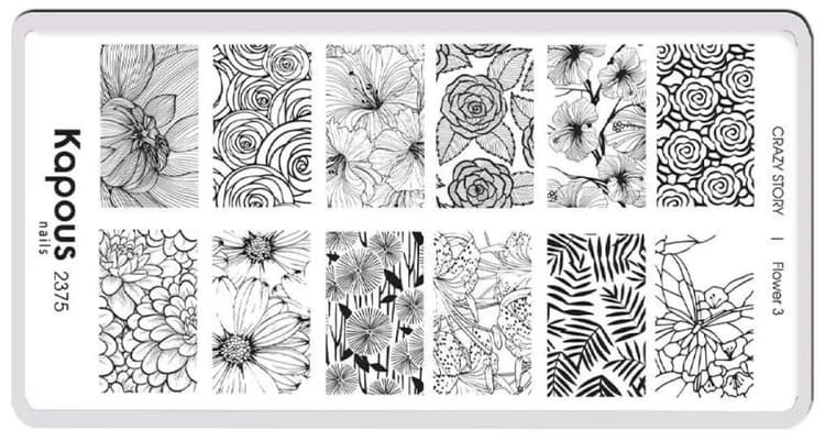 Kapous Nails Пластина для стемпинга "Crazy story" Flower 3